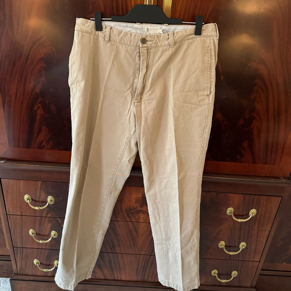 J.Crew Regular Fit Chino Pants Mens 36x34 Khaki Cotton